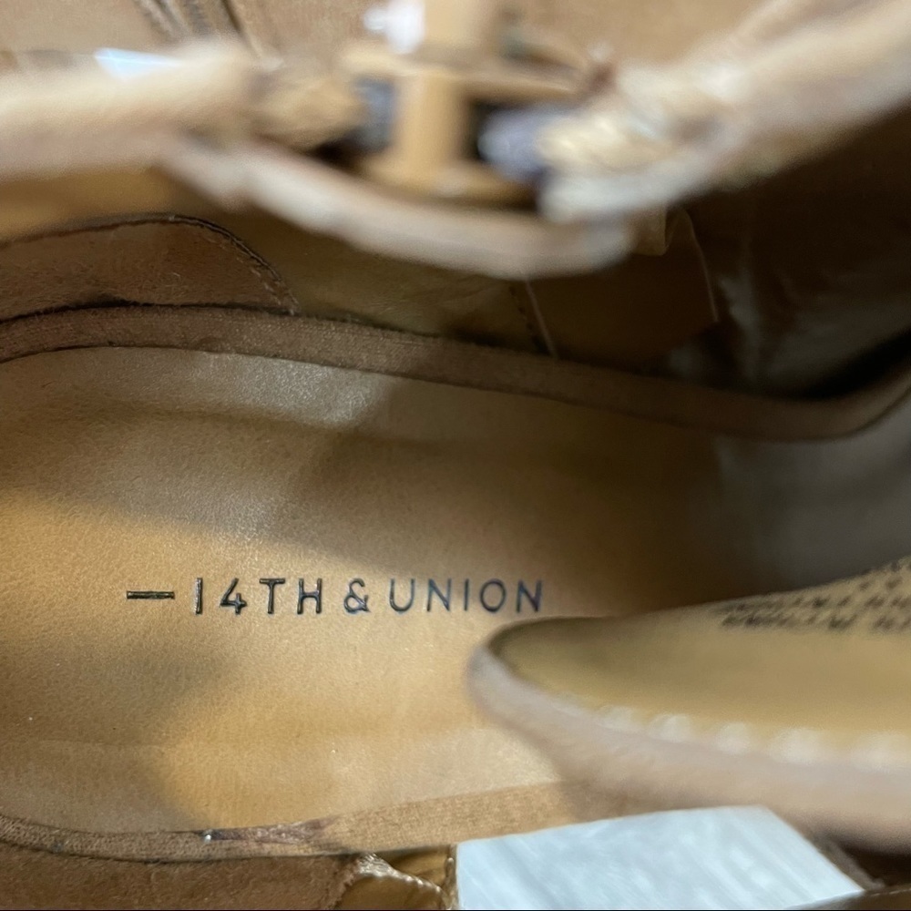 14th & Union Peep Toe Block Heel Booties Size 5.5 - Picture 4 of 9